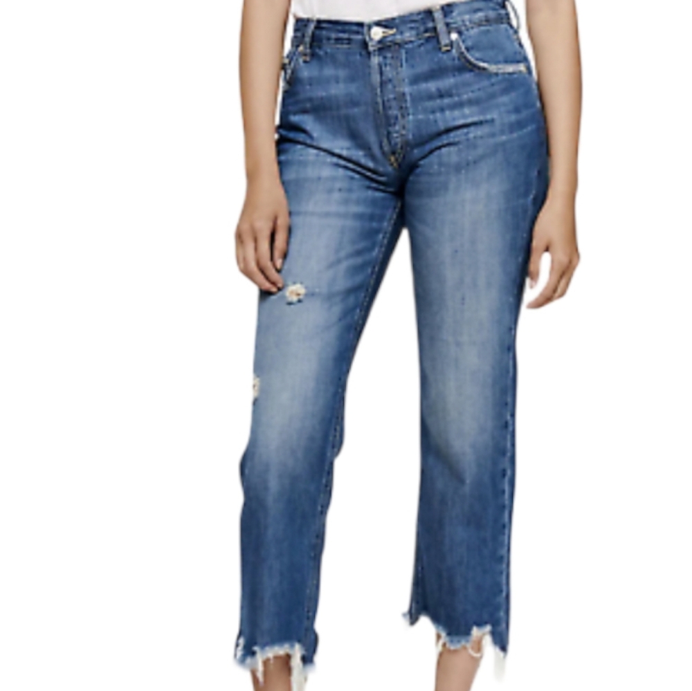 Free People Maggie Mid Rise Straight Leg Jeans